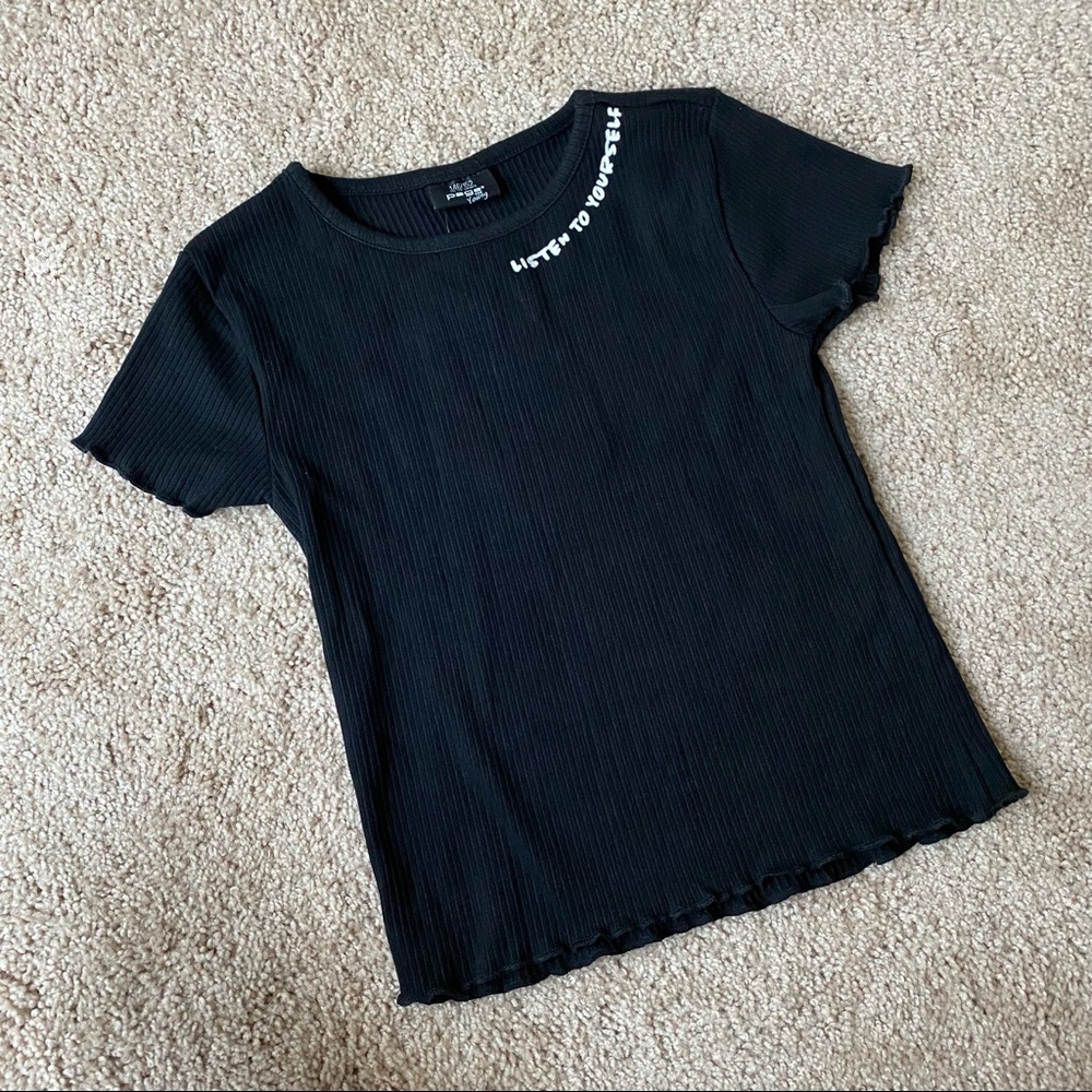 Black ribbed top